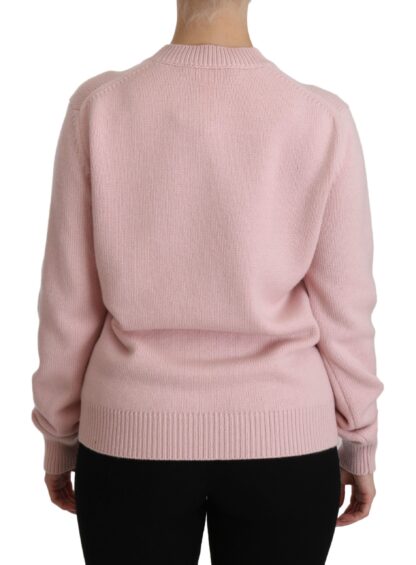 Dolce & Gabbana - Cashmere-Blend Pink Crew Neck Sweater