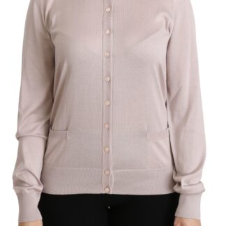 Dolce & Gabbana - Elegant Beige Lace Crew Neck Cashmere Blouse