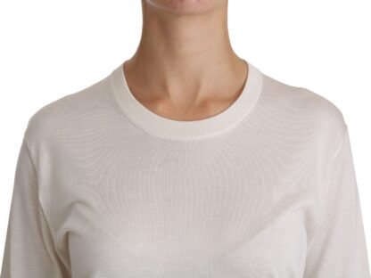 Dolce & Gabbana - Elegant White Silk Crew Neck Top