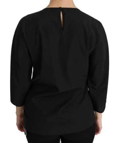 Dolce & Gabbana - Elegant Black Silk Stretch Embroidered Top