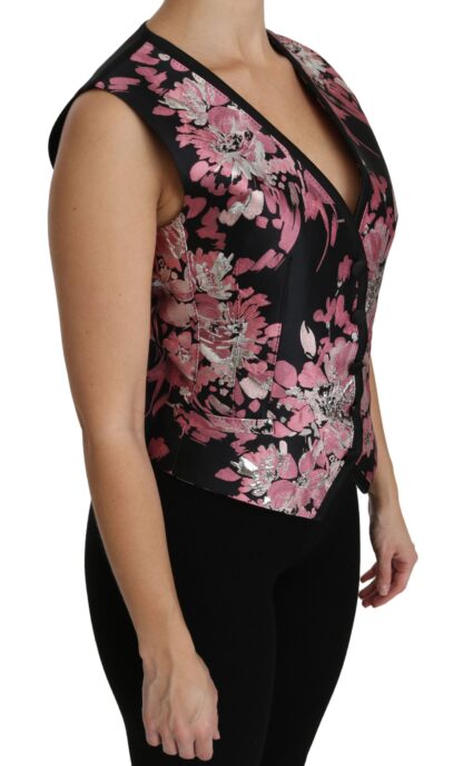 Dolce & Gabbana - Elegant Floral Brocade Plunging Vest Top