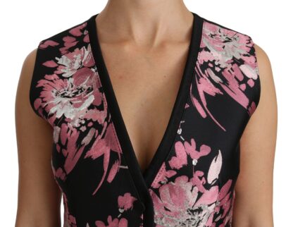 Dolce & Gabbana - Elegant Floral Brocade Plunging Vest Top