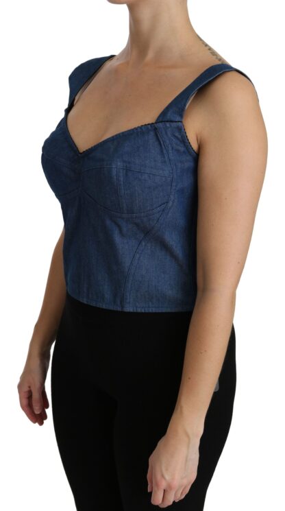 Dolce & Gabbana - Elegant Sleeveless Bustier Top in Blue