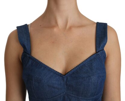 Dolce & Gabbana - Elegant Sleeveless Bustier Top in Blue