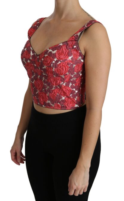 Dolce & Gabbana - Elegant Floral Brocade Cropped Top