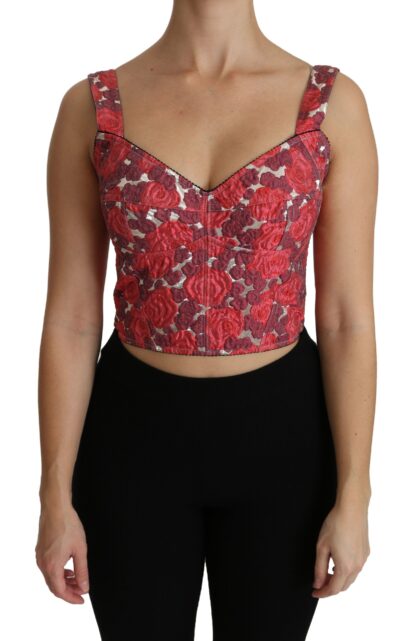 Dolce & Gabbana - Elegant Floral Brocade Cropped Top