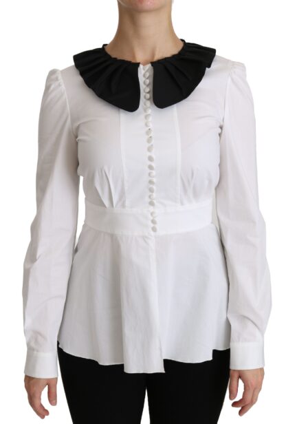 Dolce & Gabbana - Elegant White Collared Cotton Top