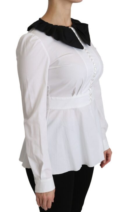 Dolce & Gabbana - Elegant White Collared Cotton Top