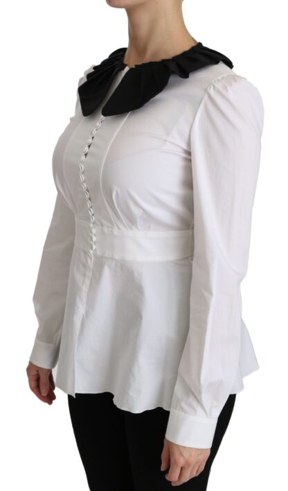 Dolce & Gabbana - Elegant White Collared Cotton Top