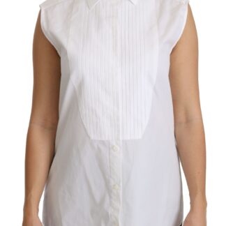 Dolce & Gabbana - Elegant White Cotton Gold Fit Shirt