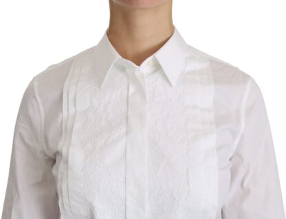 Dolce & Gabbana - Elegant White Collared Long Sleeve Polo Top