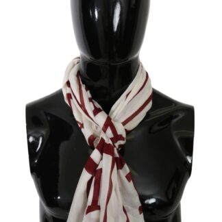 Dolce & Gabbana - Elegant Gray Striped Silk Scarf for Men