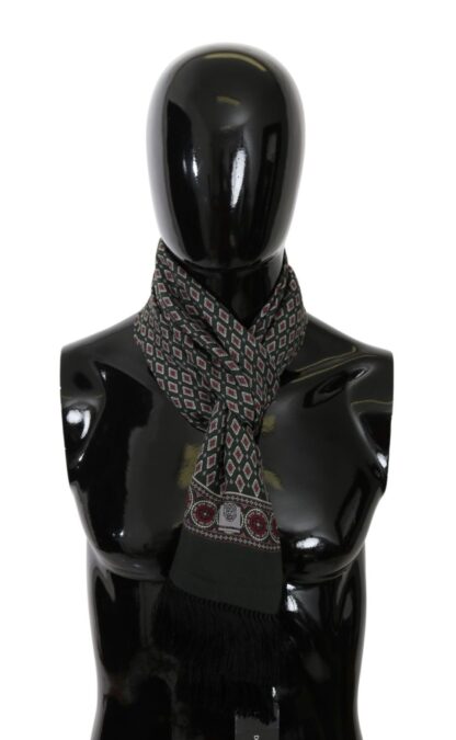 Dolce & Gabbana - Green Baroque Silk Scarf for Men