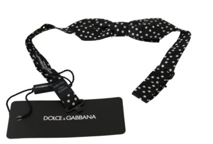 Dolce & Gabbana - Elegant Black Polka Dot Silk Bow Tie