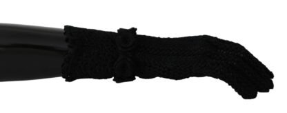 Dolce & Gabbana - Elegant Black Knitted Mid-Arm Gloves