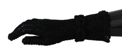 Dolce & Gabbana - Elegant Black Knitted Mid-Arm Gloves