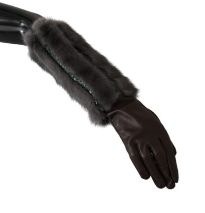 Dolce & Gabbana - Elegant Mid-Arm Leather Gloves in Brown