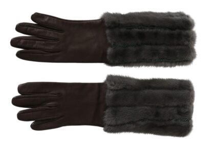 Dolce & Gabbana - Elegant Mid-Arm Leather Gloves in Brown