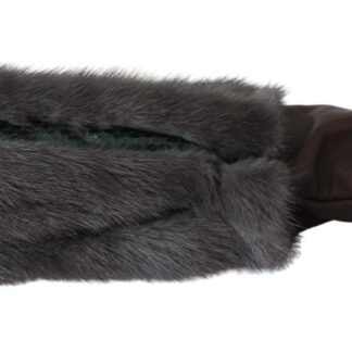 Dolce & Gabbana - Chic Mid Arm Brown Leather Gloves