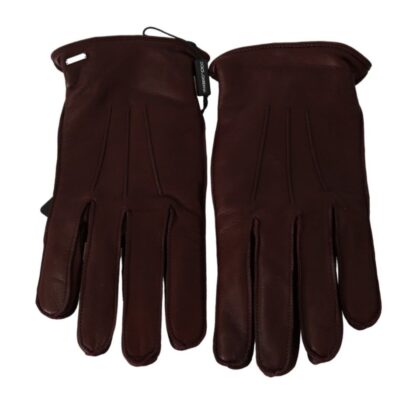 Dolce & Gabbana - Elegant Maroon Wrist-Length Lambskin Gloves