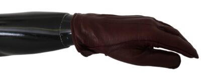 Dolce & Gabbana - Elegant Maroon Wrist-Length Lambskin Gloves