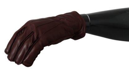 Dolce & Gabbana - Elegant Maroon Wrist-Length Lambskin Gloves