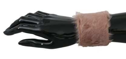 Dolce & Gabbana - Elegant Beige Fur Cuff Bracelet