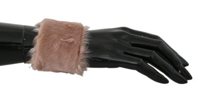 Dolce & Gabbana - Elegant Beige Fur Cuff Bracelet