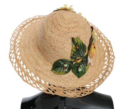 Dolce & Gabbana - Elegant Beige Floral Bucket Hat