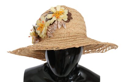 Dolce & Gabbana - Elegant Beige Floral Bucket Hat