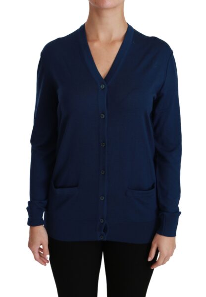 Dolce & Gabbana - Elegant Blue Virgin Wool Cardigan