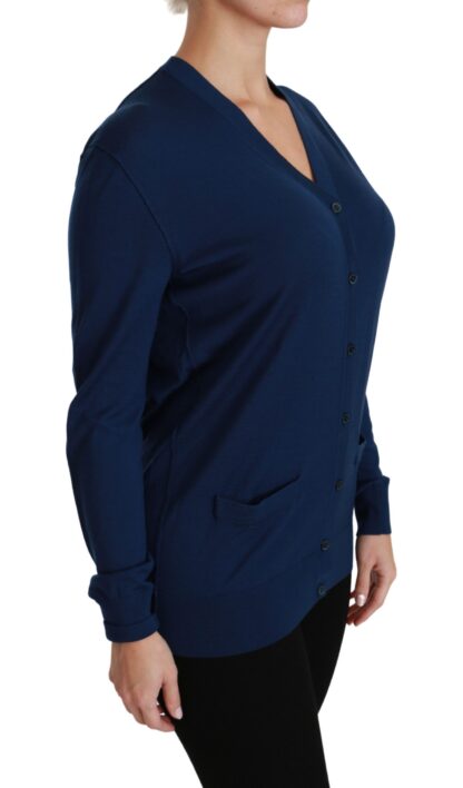 Dolce & Gabbana - Elegant Blue Virgin Wool Cardigan