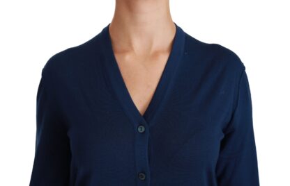 Dolce & Gabbana - Elegant Blue Virgin Wool Cardigan