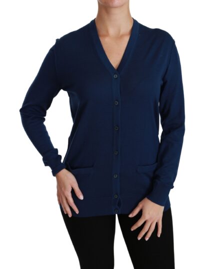 Dolce & Gabbana - Elegant Blue Virgin Wool Cardigan