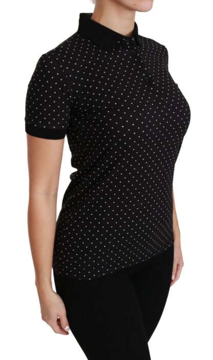 Dolce & Gabbana - Elegant Black Dotted Polo Shirt