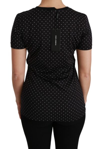 Dolce & Gabbana - Chic Black Dotted Crewneck Cotton Tee