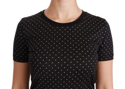 Dolce & Gabbana - Chic Black Dotted Crewneck Cotton Tee