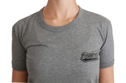 Dolce & Gabbana - Chic Gray Amore Patch Crewneck Tee