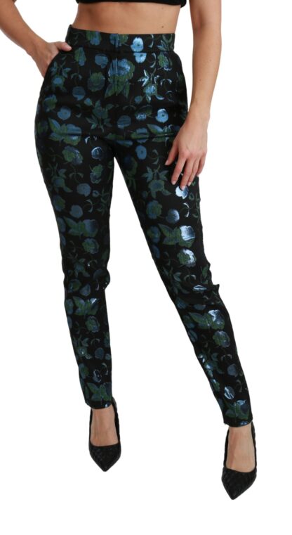 Dolce & Gabbana - Floral High Waist Skinny Trousers