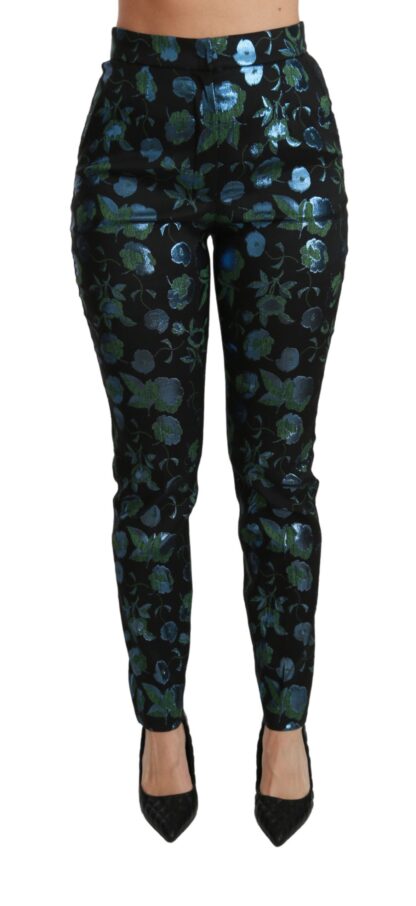 Dolce & Gabbana - Floral High Waist Skinny Trousers