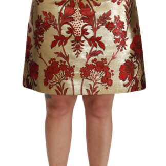 Dolce & Gabbana - Elegant Red High Waist Virgin Wool Skirt