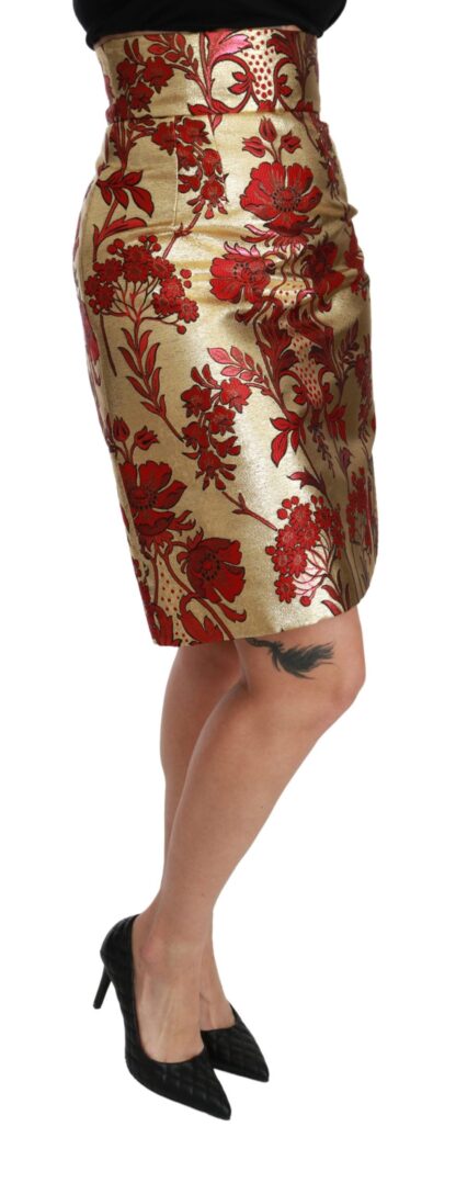 Dolce & Gabbana - Opulent Gold Floral Jacquard Skirt