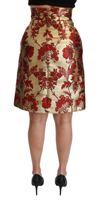 Dolce & Gabbana - Opulent Gold Floral Jacquard Skirt