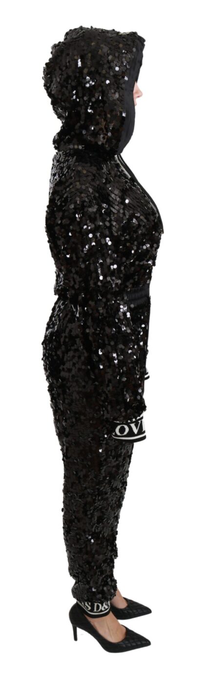 Dolce & Gabbana - Exquisite Black Jumpsuit Dress with Gold Accents