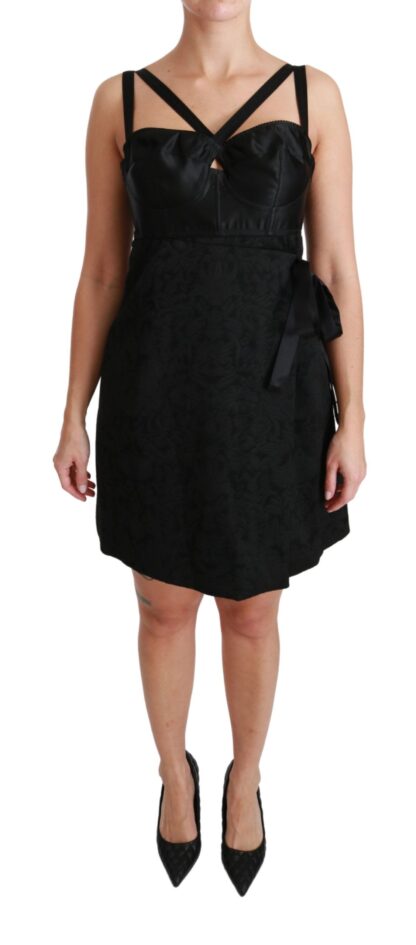 Dolce & Gabbana - Elegant Black Jacquard Sheath Dress