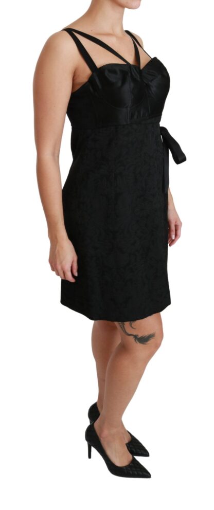 Dolce & Gabbana - Elegant Black Jacquard Sheath Dress