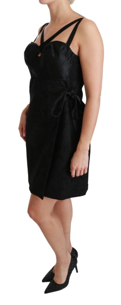 Dolce & Gabbana - Elegant Black Jacquard Sheath Dress