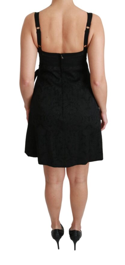 Dolce & Gabbana - Elegant Black Jacquard Sheath Dress