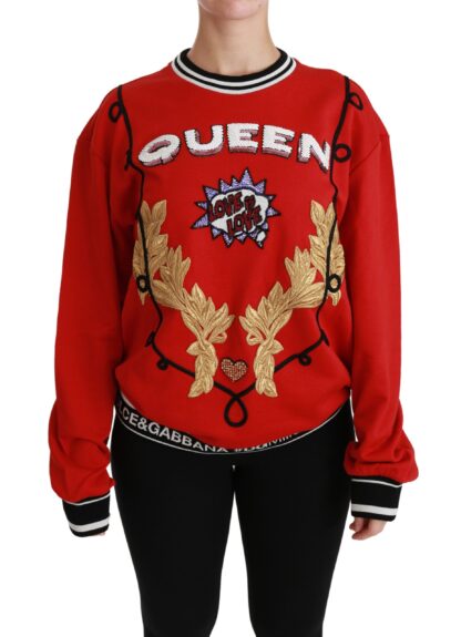 Dolce & Gabbana - Radiant Red Sequined Crew Neck Sweater