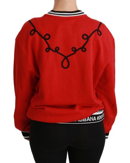 Dolce & Gabbana - Radiant Red Sequined Crew Neck Sweater